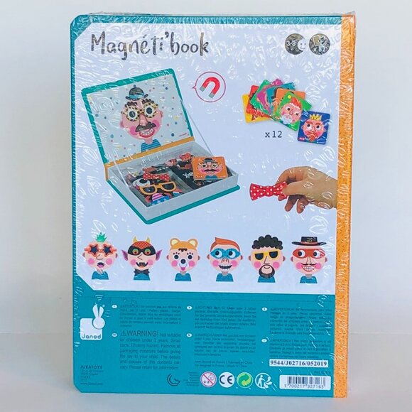 New Sealed Janod Magneti’Book Boy’s Crazy Faces-3-8 Years - Picture 15 of 16